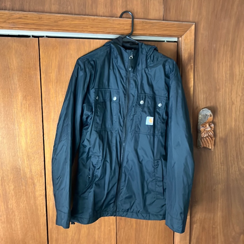 Carhartt Men’s Windbreaker Jacket with Hood Black Small